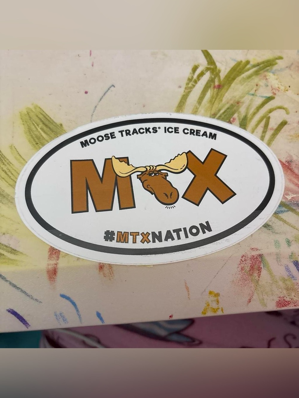 Moose Tracks Oval Sticker - Brown & White MTX Logo